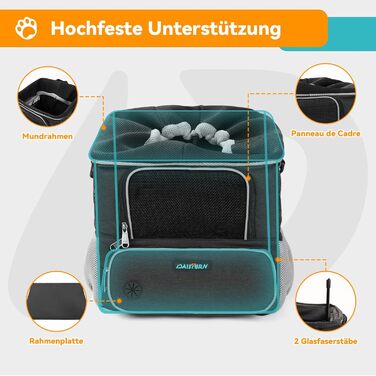 Корзина для собак на велосипед до 3 кг, універсальний кріплення Φ53 мм, сумка-рюкзак, автокрісло з дихаючою сіткою, водовідштовхувальне сидіння для маленьких собак