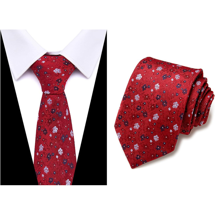 Чоловічий набір краваток (6 шт.) Jacquard: блакитні в смужку, з павлином, золотом та червоною квіткою