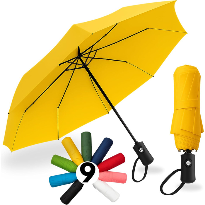 Стійкий до вітру парасолька Rainroyal Drytogo MEDIUM Ø100 см (Жовтий, SMALL Ø95 см) | Парасолька-тростина для подорожей та повсякденного використання | Автоматичний парасолька для жінок та чоловіків
