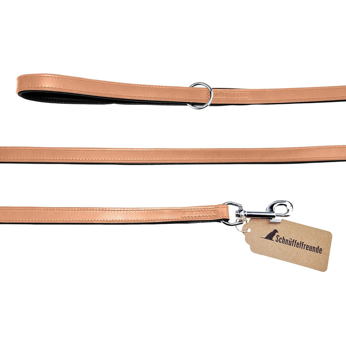 Leather Dog Leash - Training Leash - Leather Leash for Dog - Leash 3-Way Adjustable, for all Dogs (180cm, Beige)