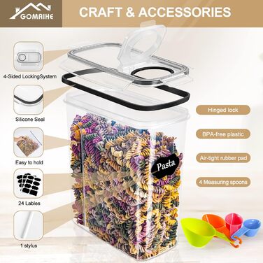 Набір контейнерів для зберігання GoMaihe, 2.5л * 6 шт. - герметичні, для продуктів, кухня, органайзер