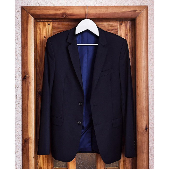 20 шт. плічок для штанів та одягу Utopia Home з дерев'яною перекладиною, білі. Стабільне та тонке виконання для пальто, костюмів, штанів та курток.