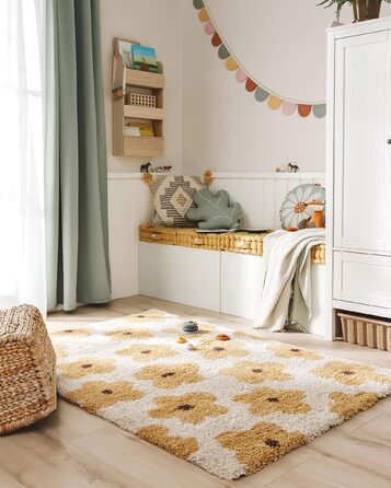 Дитячий килим Benuta Lytte Gobi 80x150 см, жовтий - м'який, прямокутний, з дитячим малюнком, штучне волокно, для дитячої, вітальні, спальні