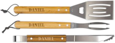 Набір для грилю BBQ з іменним гравіюванням - 3 частини - з кейсом для зберігання