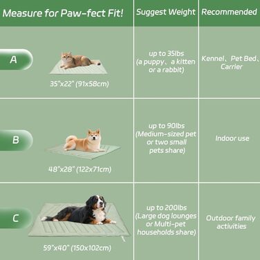 Кілим-охолодження для собак UIQELYS, зелений, без гелю, з тканини та велюру, миється, 45x75 см