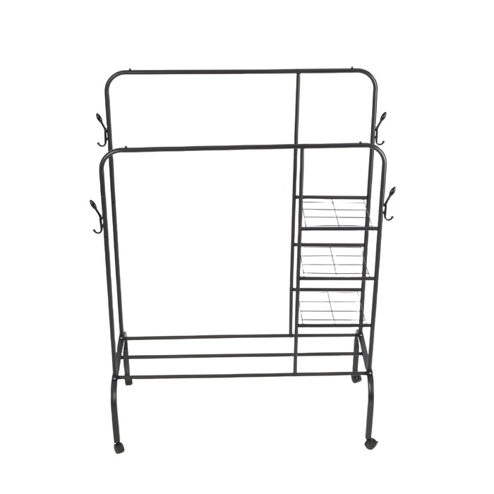 Rolling Clothes Rack with Double Hanging Rod