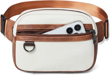 Жіноча та чоловіча поясна сумка, 2 л, веганська шкіра, коричнева, 8 дюймів. Ідеальна для подорожей, піших прогулянок та бігу.