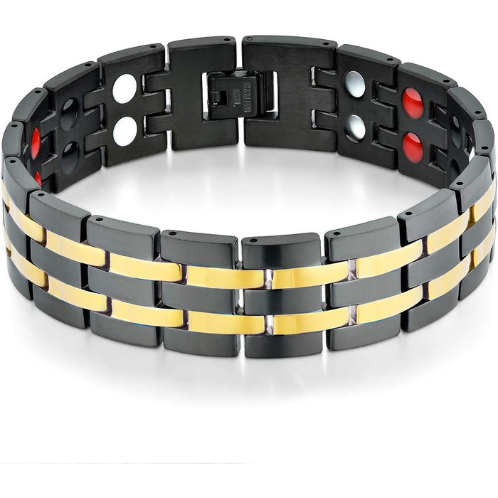 Магнітне браслет для чоловіків JewelryWe з нержавіючої сталі - терапевтичний ефект, великий, важкий, широкий, з ланцюговими зв'язуваннями. Ідеальний подарунок на День батька