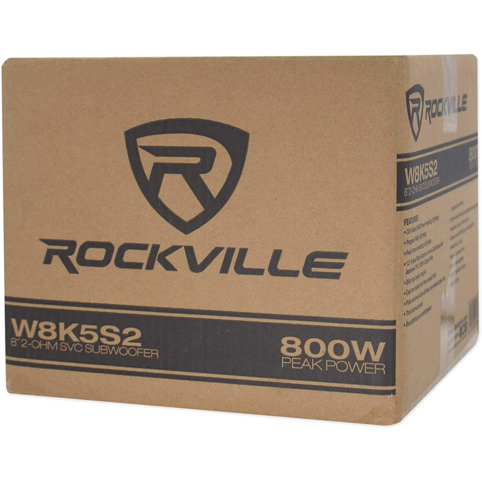 Авто сабвуфер Rockville K5 8'' 800 Вт, 2 Ом, чорний, 20,3 см, CEA сертифікований