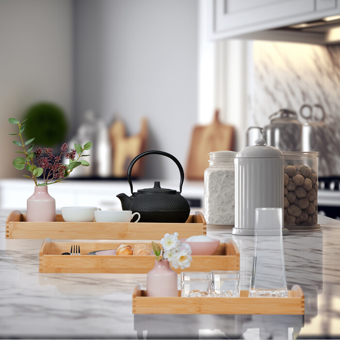 Relaxdays Set of 3 Bamboo Coasters