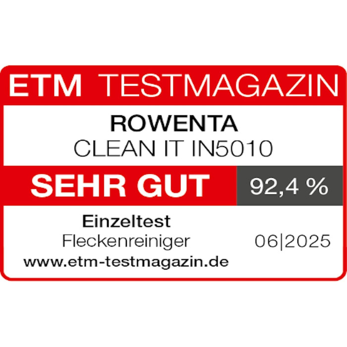 Rowenta Clean It - портативний відпарювач для килимів, 750 Вт, зелений/чорний, IN5020F0, з 5 насадками