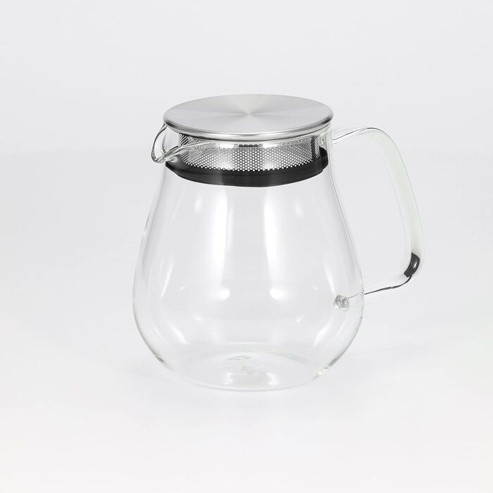 Kinto Unitea One Touch Teapot from Stainless Steel, 720 ml, Heat-Resistant Glass Teapot with Stainless Steel Infuser in Lid (Japan Import)
