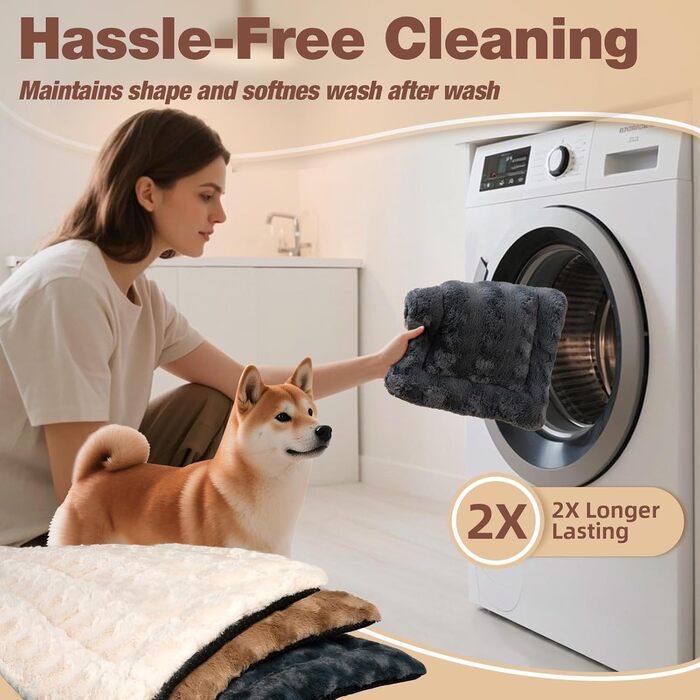 М'яка собача ковдра Mora Pets: зручна та миюча підстилка для собак великих, середніх та маленьких порід, 74 x 46 см, сірий колір