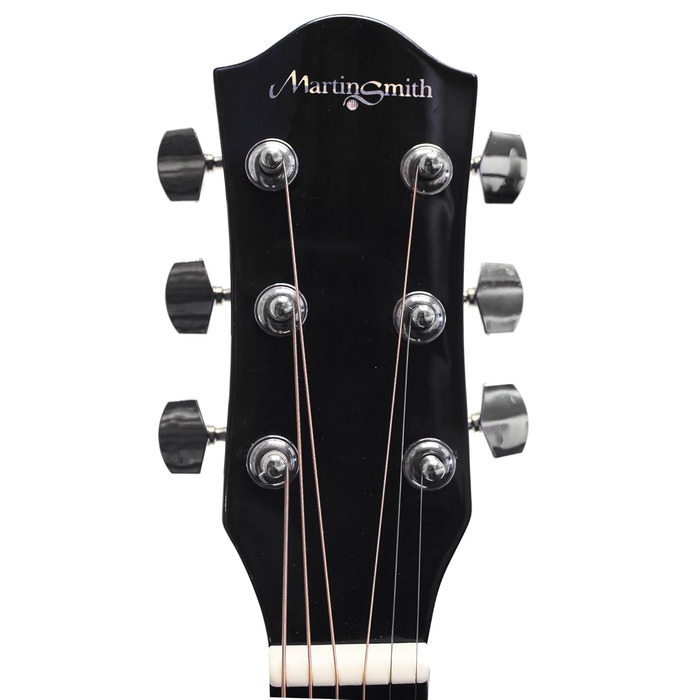 Акустична гітара Martin Smith з комплектом: струни, медіатори та ремінь - чорний колір