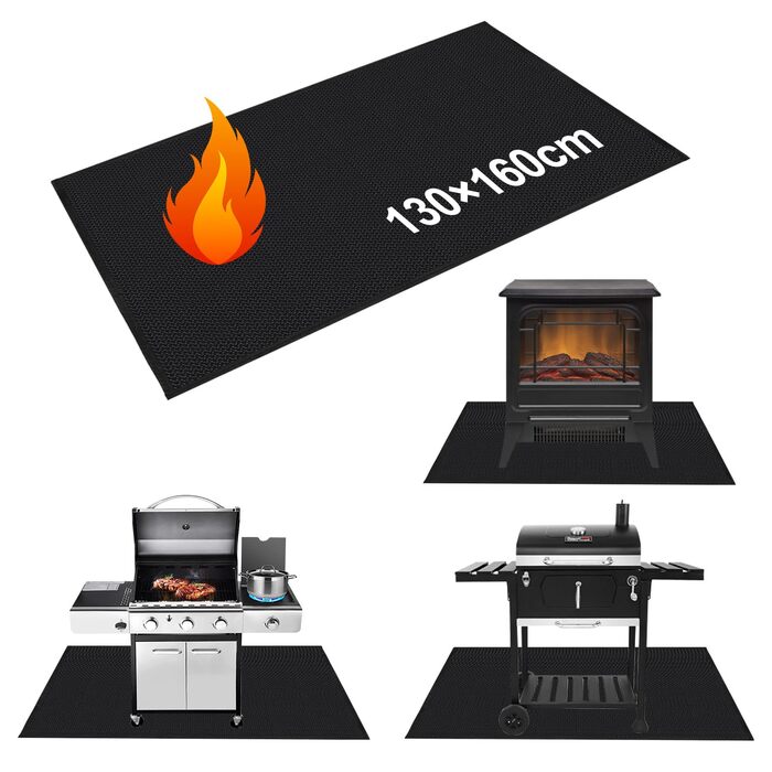 Килимок під гриль WOCVRYY 130x160 см: захист від вогню, повторне використання, антипригарний, легкий у чищенні