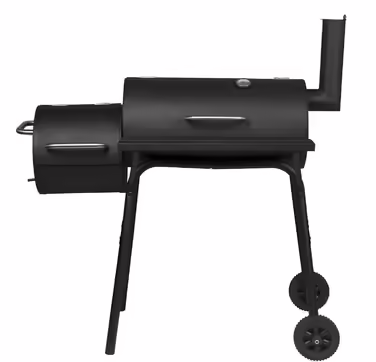 Charcoal Grill Smoker Charcoal Grill Cart 2 Chambers with Wheels Handle Stand Grill Barbecue Grill for BBQ Garden Camping Balcony, Black