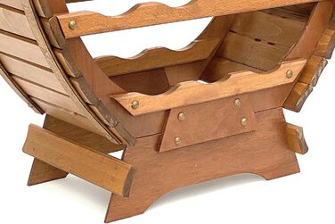 DanDiBo Wine Rack Wooden Standing Wine Barrel 24 Bottles Brown Bottle Rack Bottle Holder Barrel