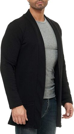 Кардиган чоловічий Redbridge, куртка-світшот, сако, довгий крій (XXL, чорний)