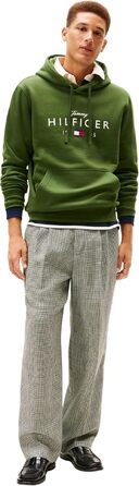 Чоловічий худі Tommy Hilfiger Brand Love Big Hilfiger з капюшоном, колір Green Mountain Pine, розмір XS