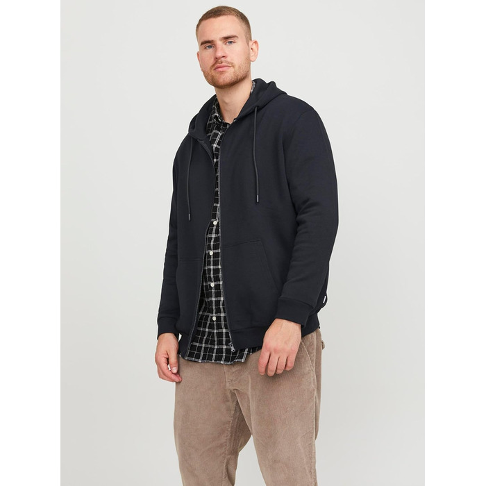Куртка Jack & Jones Plus Size з капюшоном, чорна, 6XL