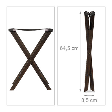 Relaxdays Folding Suit Stand in Dark Brown