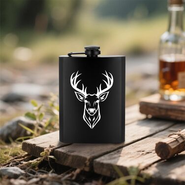 Фляга туристична 237мл з нержавіючої сталі, з воронкою та листівкою, у подарунковій коробці, для кемпінгу, піших прогулянок та активного відпочинку (дизайн 