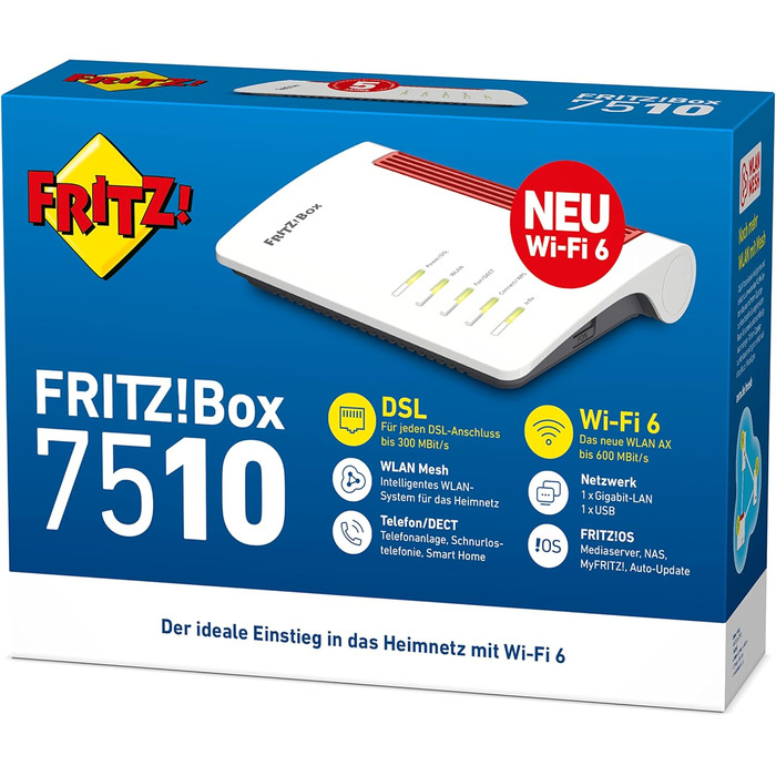 Роутер FRITZ!Box 7510 Wi-Fi 6 (DSL, VDSL, Mesh)