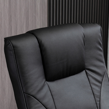 HOMCOM Massage Recliner with Footrest, 360° Swivel, Reclining Chair with Artificial Leather Upholstery, 73 x 83 x 106 cm for Relaxation