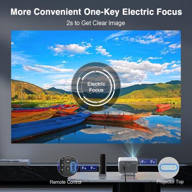 Портативний проєктор Mini Beamer 4K з корекцією трапеції, WiFi6, Bluetooth 5.2, Full HD 1080P, для підключення до телефону/ТБ-приставки/ноутбука/HDMI, A-23000L