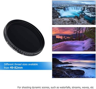 JJC 67mm змінний ND-фільтр (ND2 - ND2000): нейтральний, 18-шарова покриття, HD скло, для DSLR, пейзажна фотографія