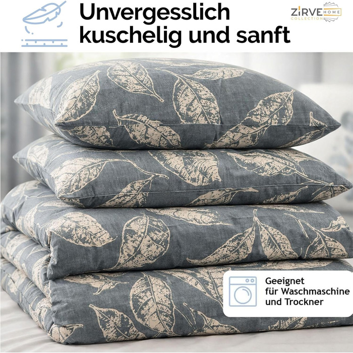 Комплект постільної білизни 200x200 см, 3 шт. з 100% бавовни (ренфорсé), ArinaV1, сіро-блакитний