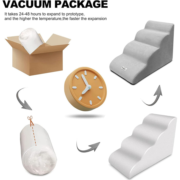 Сходинки для тварин Galatée: 4 сходинки, знімна та миюча, протиковзка, для високих ліжок/диванів (білий)