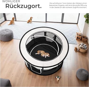 Тектейк® вольєр для цуценят, аксесуари для собак, вольєр для собак, складаний, для дрібних тварин, таких як кролики, коти, як вольєр для вигулу, для кроликів, морських свинок - Чорний Чорний | № 402438