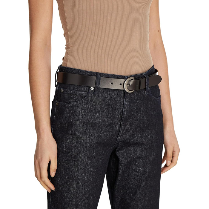 Жіночий шкіряний ремінь Calvin Klein Classic з класичною пряжкою, чорний (95 см)