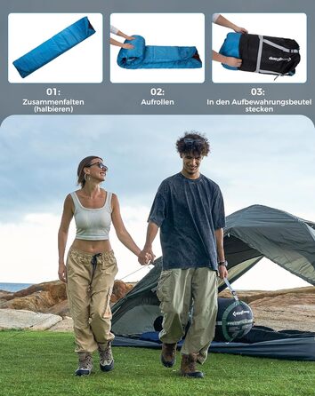 KingCamp 2-Person Winter Sleeping Bag - Warm Outdoor Sleeping Bag for Camping & Travel - 3-4 Season, Includes 2 Flannel Pillows