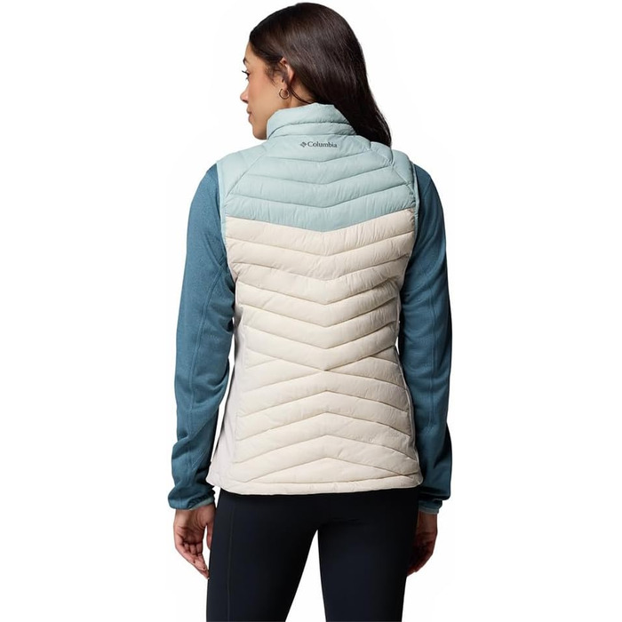 Жіночий жилет Columbia Powder Pass 3 Hybrid Puffer Vest - теплий та зручний (XL, Dark Stone, Crushed Blue)
