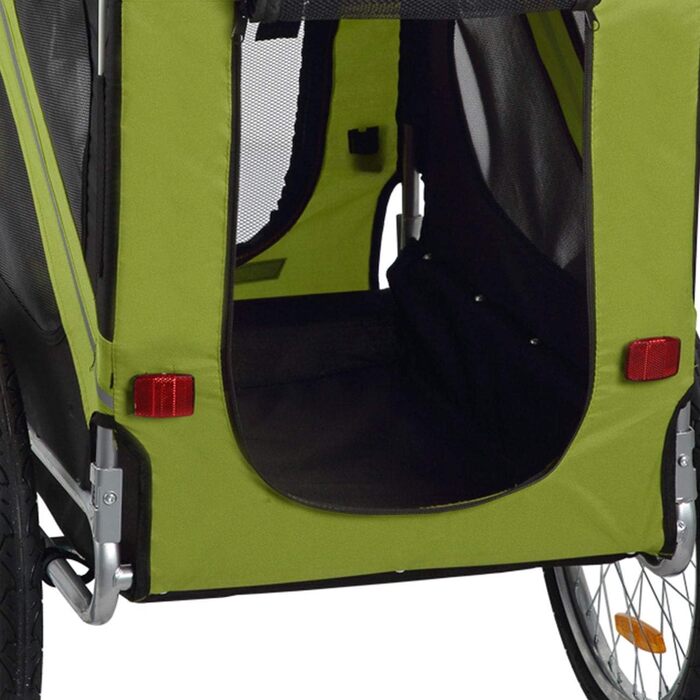 Фарм-причіп Zoomundo для собак: зелений/чорний, срібляста рама