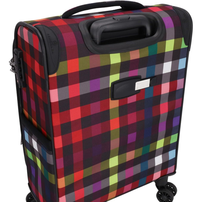 Чемодан-валіза Kenorada SoftLITE 4w, 55 см, ручна поклажа, багатобарвний, з TSA замком