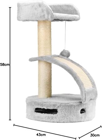 Драбина-кіготник для котів AQPET Panama, 58 см, сірий колір