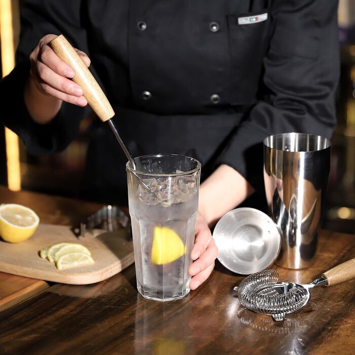 Набір для коктейлів з підставкою: професійний набір бармена для приготування коктейлів (7 предметів)