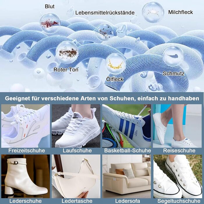 SANYHOM Sneaker Cleaner Set 8 in 1, Sneaker Cleaning Set for Sneakers and Shoes, Premium Sneaker Cleaner Shoe Cleaning Set with Brush, Shoe Cleaning Cream, and Towel for White Shoes, Athletic Shoes