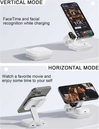 Зарядний пристрій MagSafe 5-в-1 з бездротовою зарядкою 15W для iPhone 17/16/15/14/13/12, AirPods 3/2/Pro (з адаптером 25W та кабелем USB-C 1м)