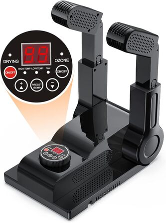 FORLIM Shoe Dryer Adjustable Temperature, with 24-Hour Delay Timer, Portable Glove Dryer and Boot Warmer, Automatic Shut-Off Timer, Foldable Design