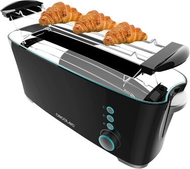 Тостер Cecotec Toast&Taste Extra W 1000W з подвійним широким слотом, 7 рівнів підсмажування, автоматичний викид, знімний піддон для крихт