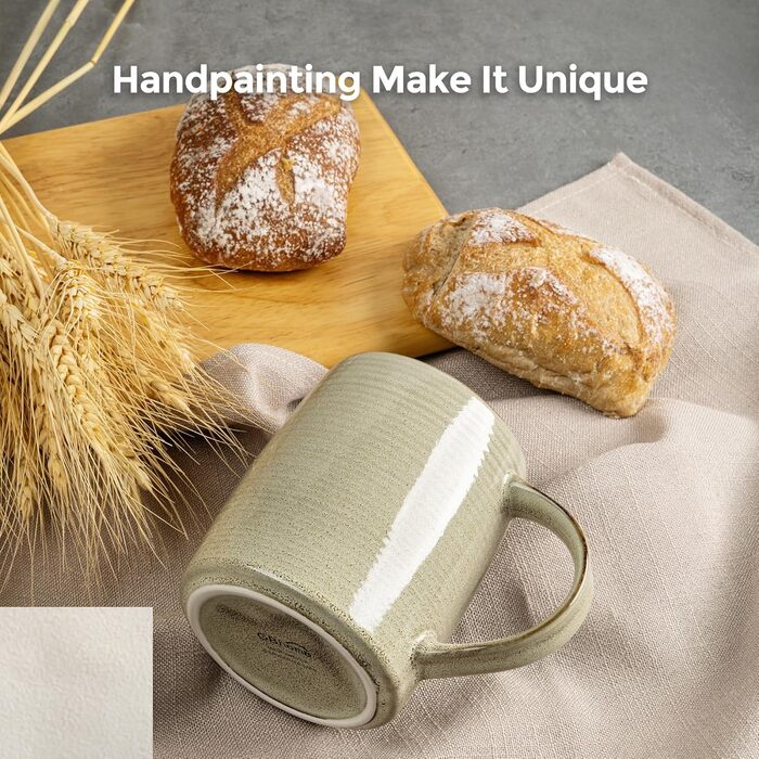 Набір керамічних чашок GBHOME 500мл (4 шт.) з градієнтом кольору – для кави, чаю, пива, гарячого шоколаду. Підходить для миття в посудомийній машині та використання в мікрохвильовці.