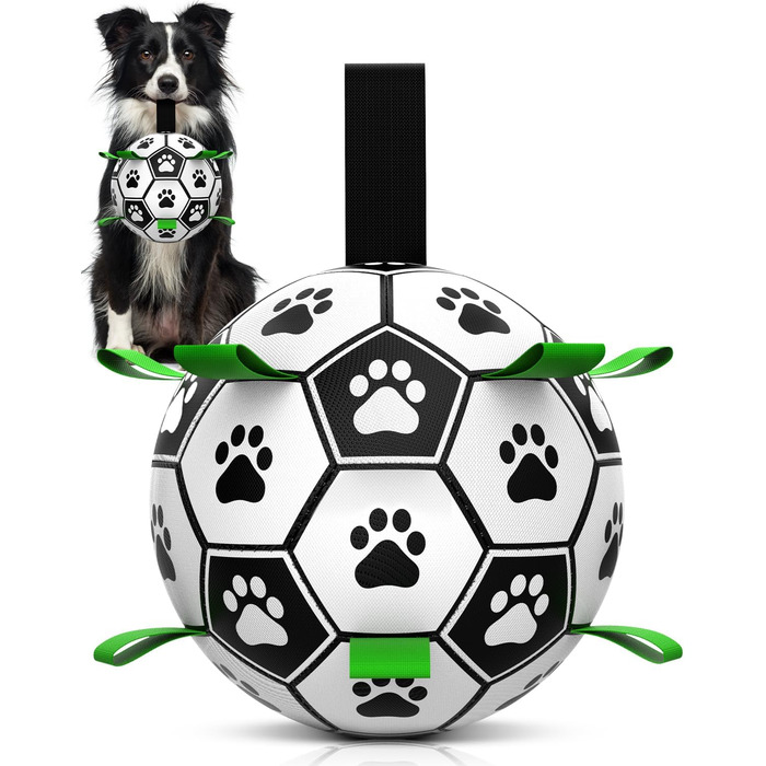 Interactive Dog Toy, Football with Gripping Flanges, Durable Dog Balls for Small and Medium Breeds, Water Toy, Suitable for Indoor and Outdoor Use
