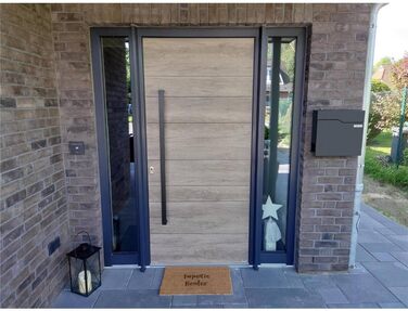 Поштова скринька настінна Metzler Hoffmann чорна (RAL 9005) з табличкою для імені та відділенням для преси, металева, порошкове покриття