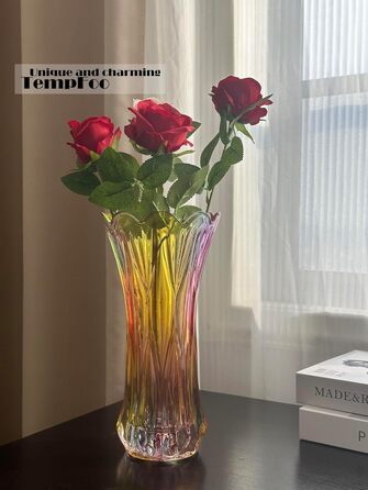 Ваза для квітів велика, скляна, кольорова - елегантний подарунок для мами