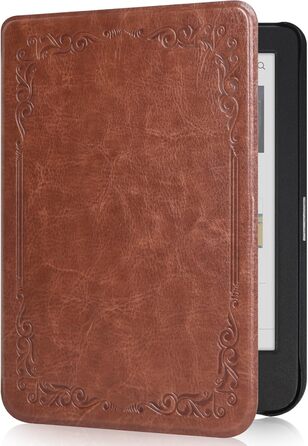 Чохол для Tolino Shine Color/Shine 5(2024)/Shine 4(2022) & Kobo Clara Colour | BW | 2E, тонкий захисний чохол з авто-ввімкненням/вимкненням (квітка), коричневий