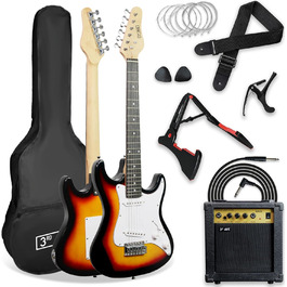 Електрогітара 3/4 розміру 3rd Avenue XF Ultimate Kit з підсилювачем 10W, тюнером, кабелем, стійкою, чохлом, ременем, запасними струнами, медіаторами та каподастром - початковий набір